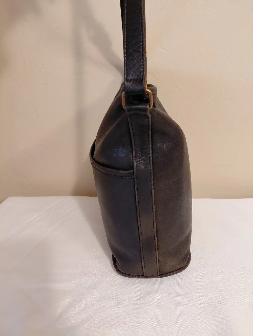 Coach Vintage Bleecker Bucket Bag, Black Leather.
